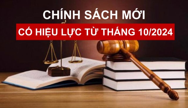 MỘT SỐ CHÍNH SÁCH MỚI CÓ HIỆU LỰC TỪ 15/10/2024